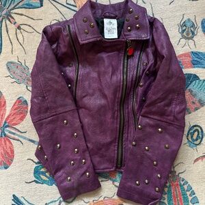 Descendants Faux Leather embroidered Jacket 5/6